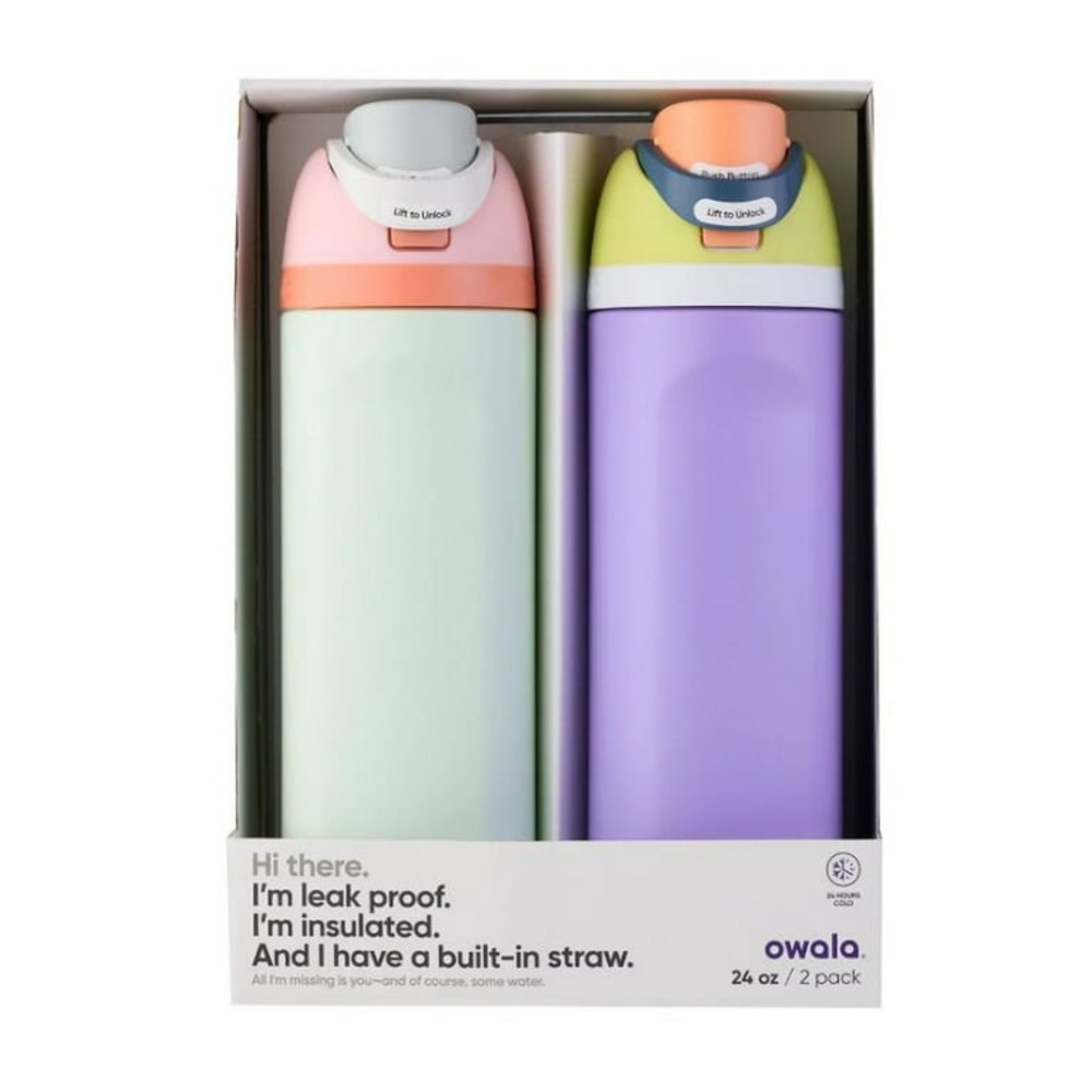 Owala 24-oz. Stainless Steel Water Bottle Combo Pack - Eggshell & Lavender
